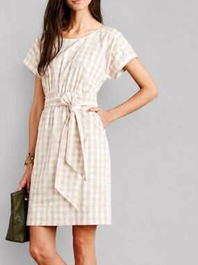HD in Paris Anthropologie Ribboned Poplin Gingham Dress